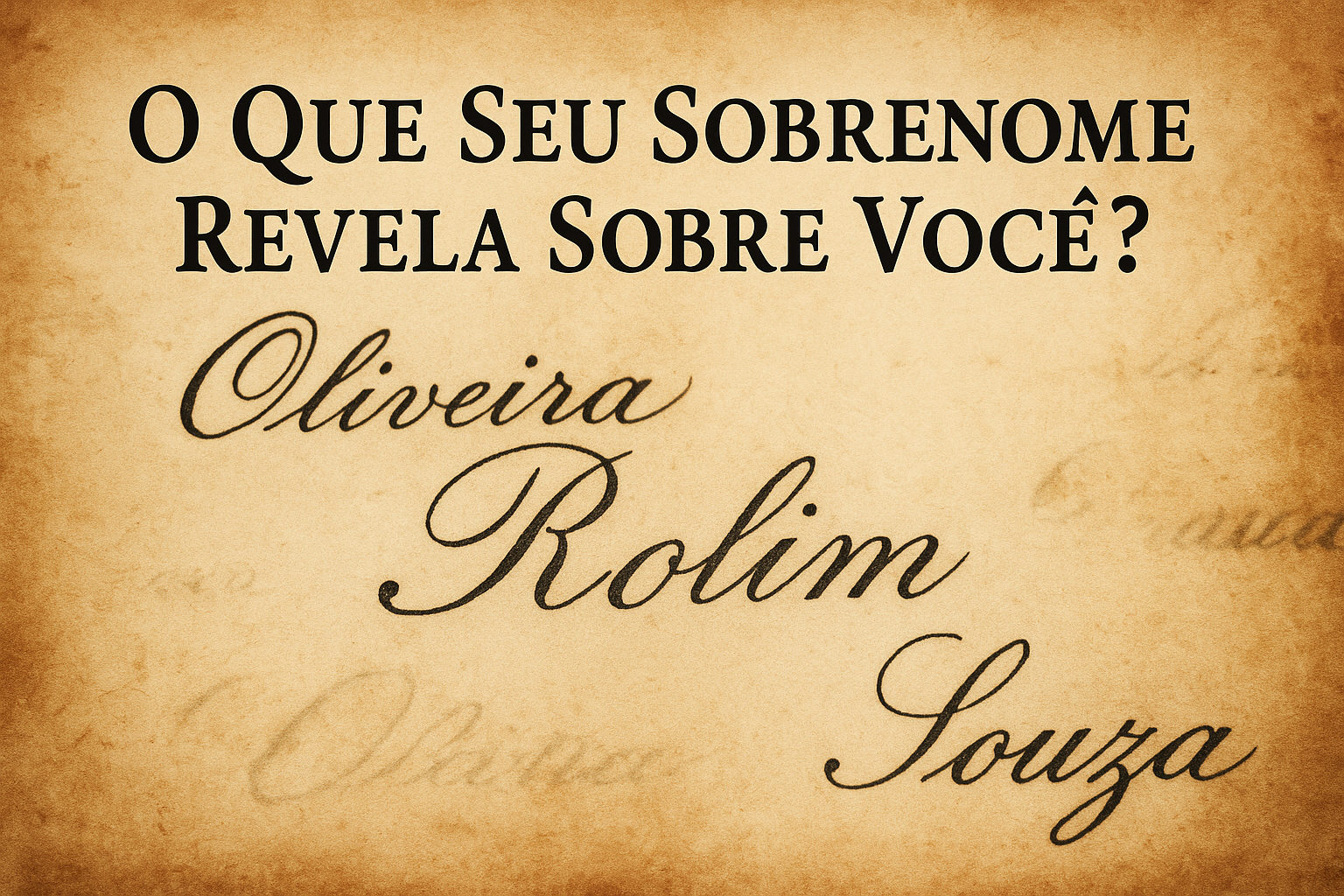 O Que Seu Sobrenome Revela Sobre Você?